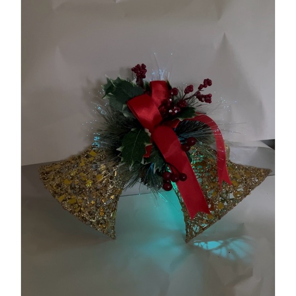 Lighted Color Changing Christmas Bells Gold Bells - Picture 3 of 11